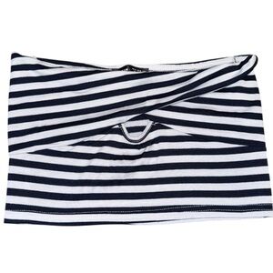 🔵 SHEIN Blue and White Striped Tube Top Size 6